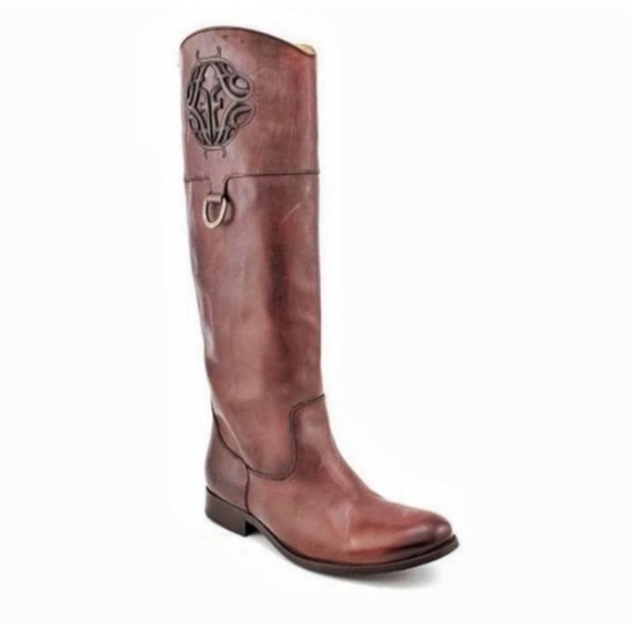 Frye Melissa Logo Embossed Leather Boot - Picture 2 of 10